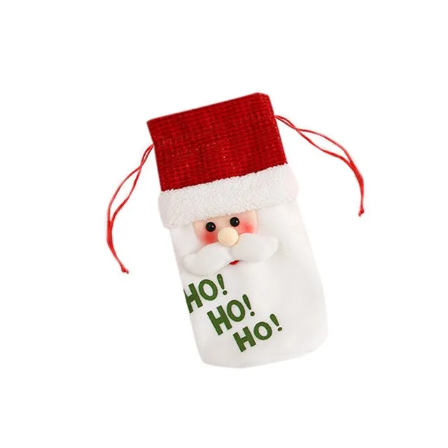 1PC Cute Christmas Red Wine Bottle Cover Bags