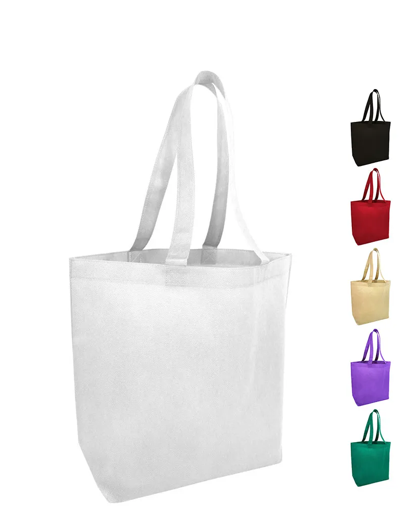 50 ct Economical Promotional Large Tote Bags with Bottom Gusset - Pack of 50