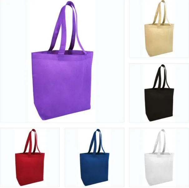 50 ct Economical Promotional Large Tote Bags with Bottom Gusset - Pack of 50