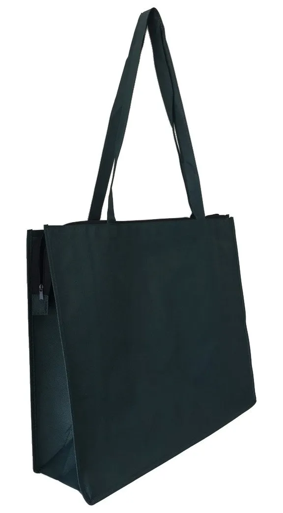 50 ct Zippered Large Tote Bags - Reusable Grocery Bags - Pack of 50