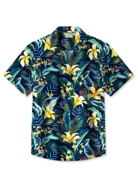 Alohadaddy Beach Vacation Hawaii Tropical Flower Lily Leaf Shirt