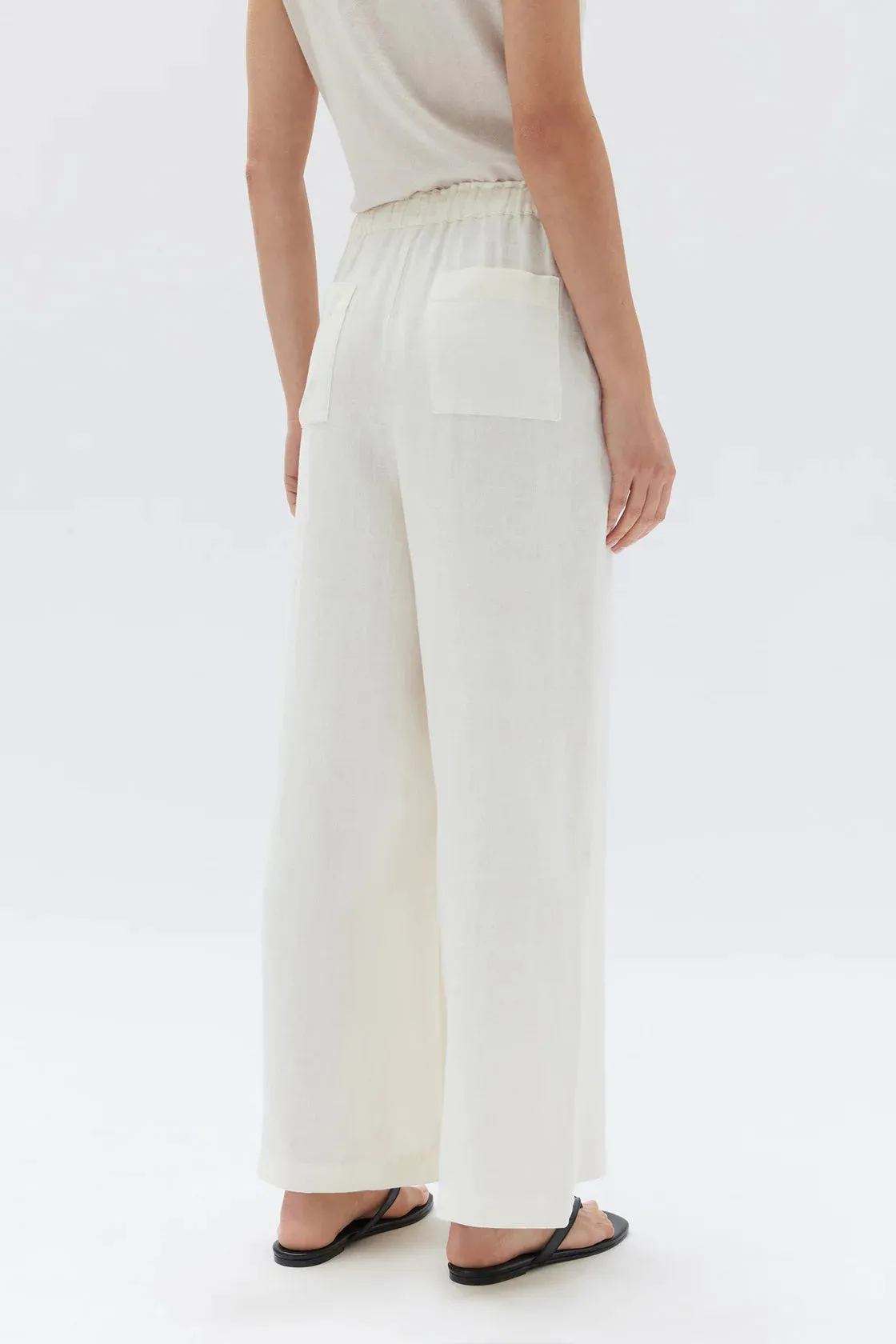 Amelia Linen Pant White