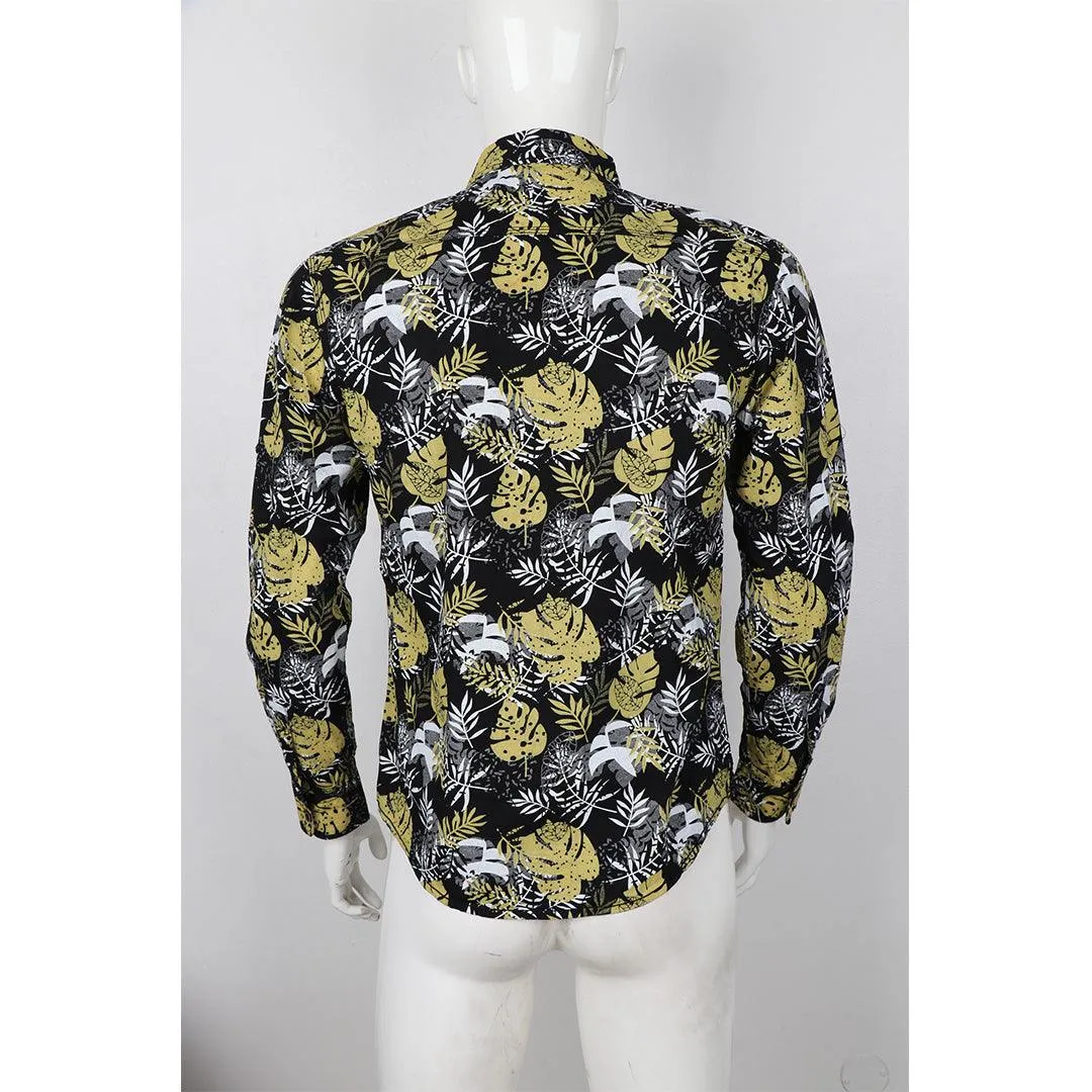 Authentic New Style Collection Black And Yellow Designed Long Sleeve Shirt