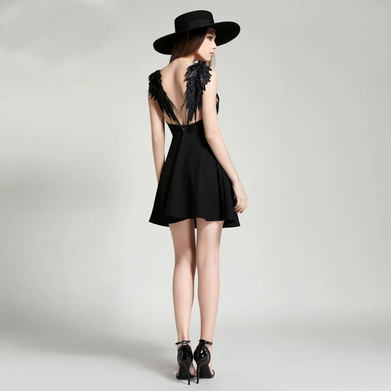 Backless Lace Angel Wings Dress