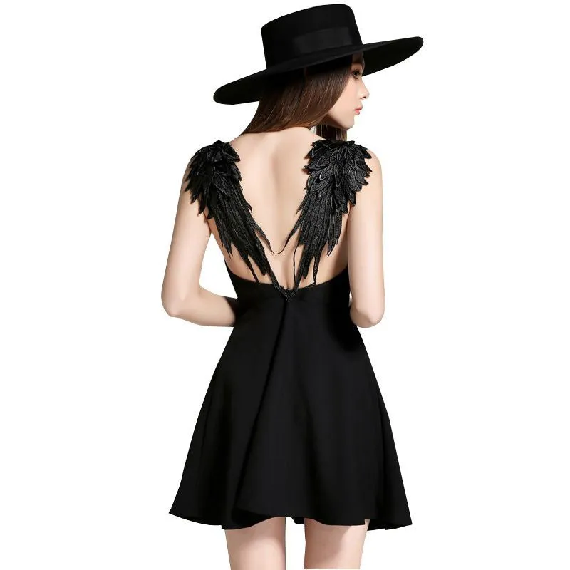 Backless Lace Angel Wings Dress