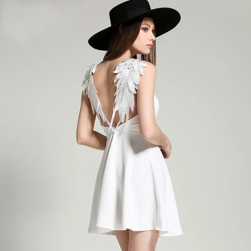 Backless Lace Angel Wings Dress