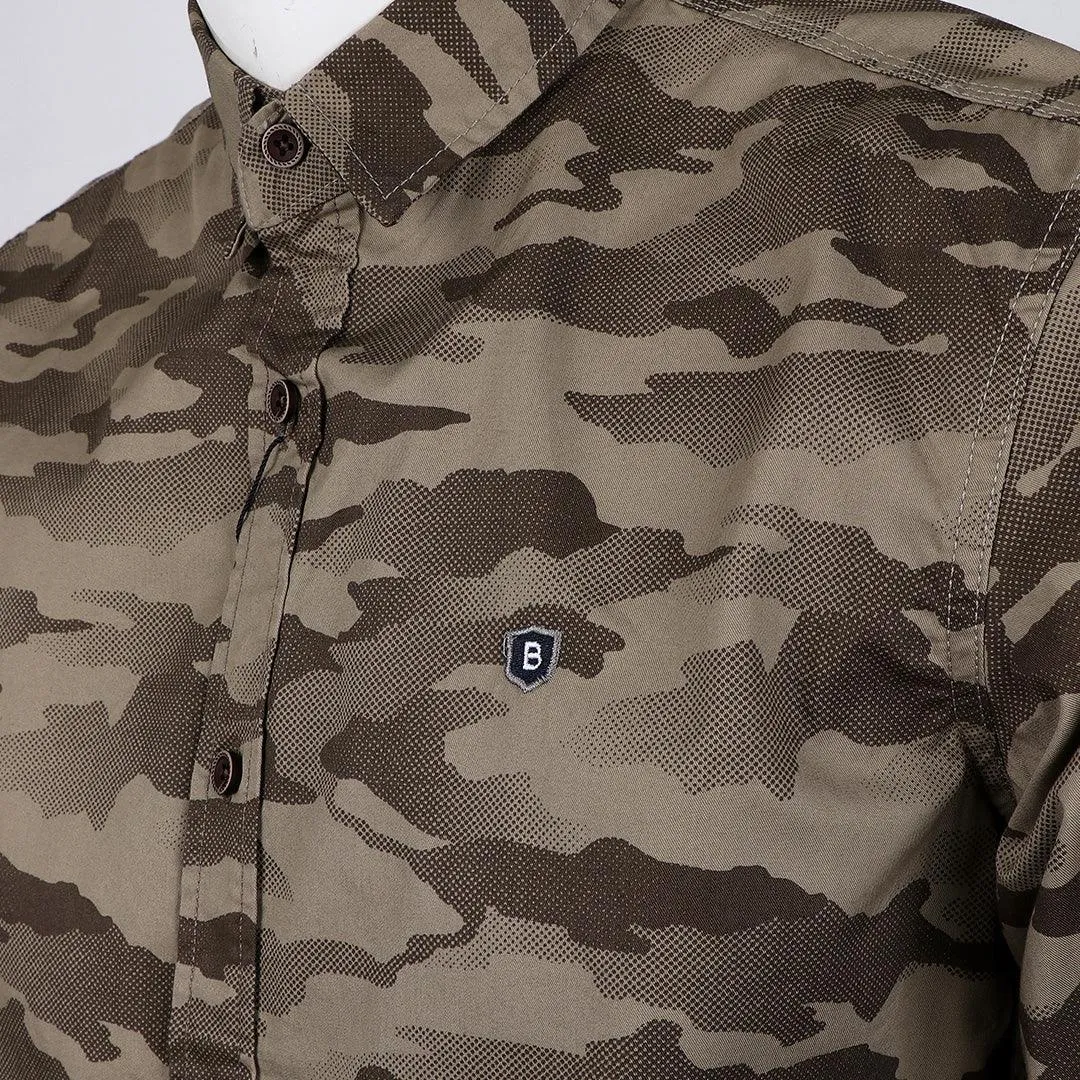 Badgley Camo Royal Designed Long Sleeve Shirt