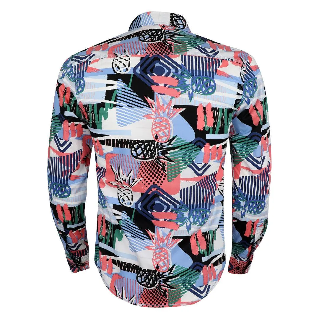 Badgley Executive Royal Multi-Designed Long Sleeve Shirt