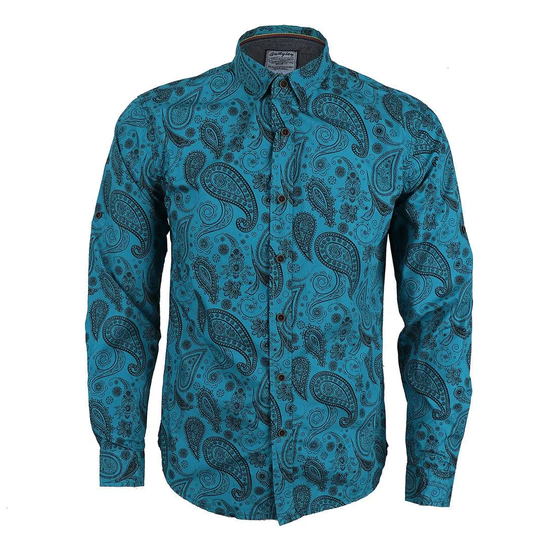 Badgley Rich Closet Trendy Blue Long Sleeve Shirt