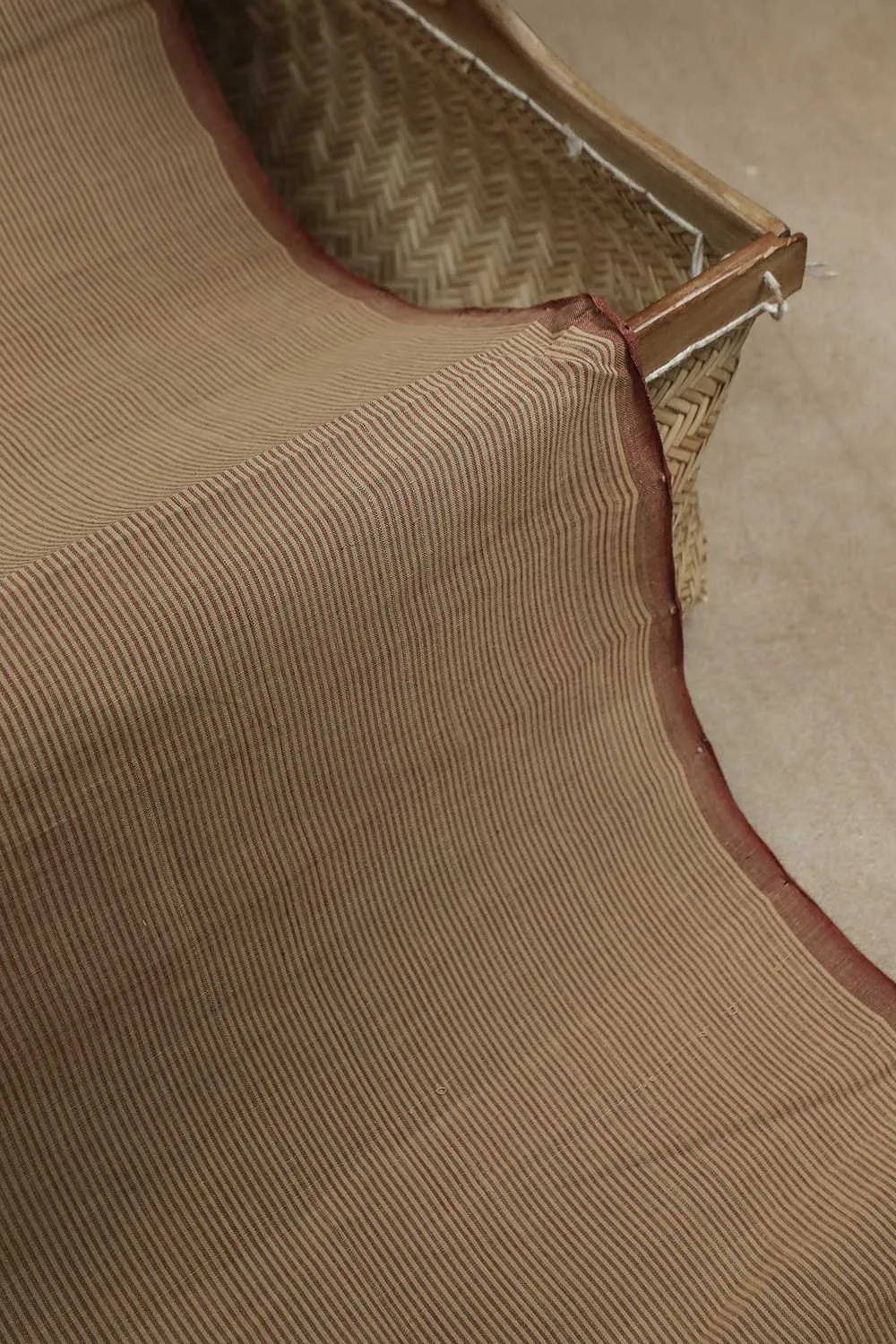 Beige Mangalagiri Cotton Fabric