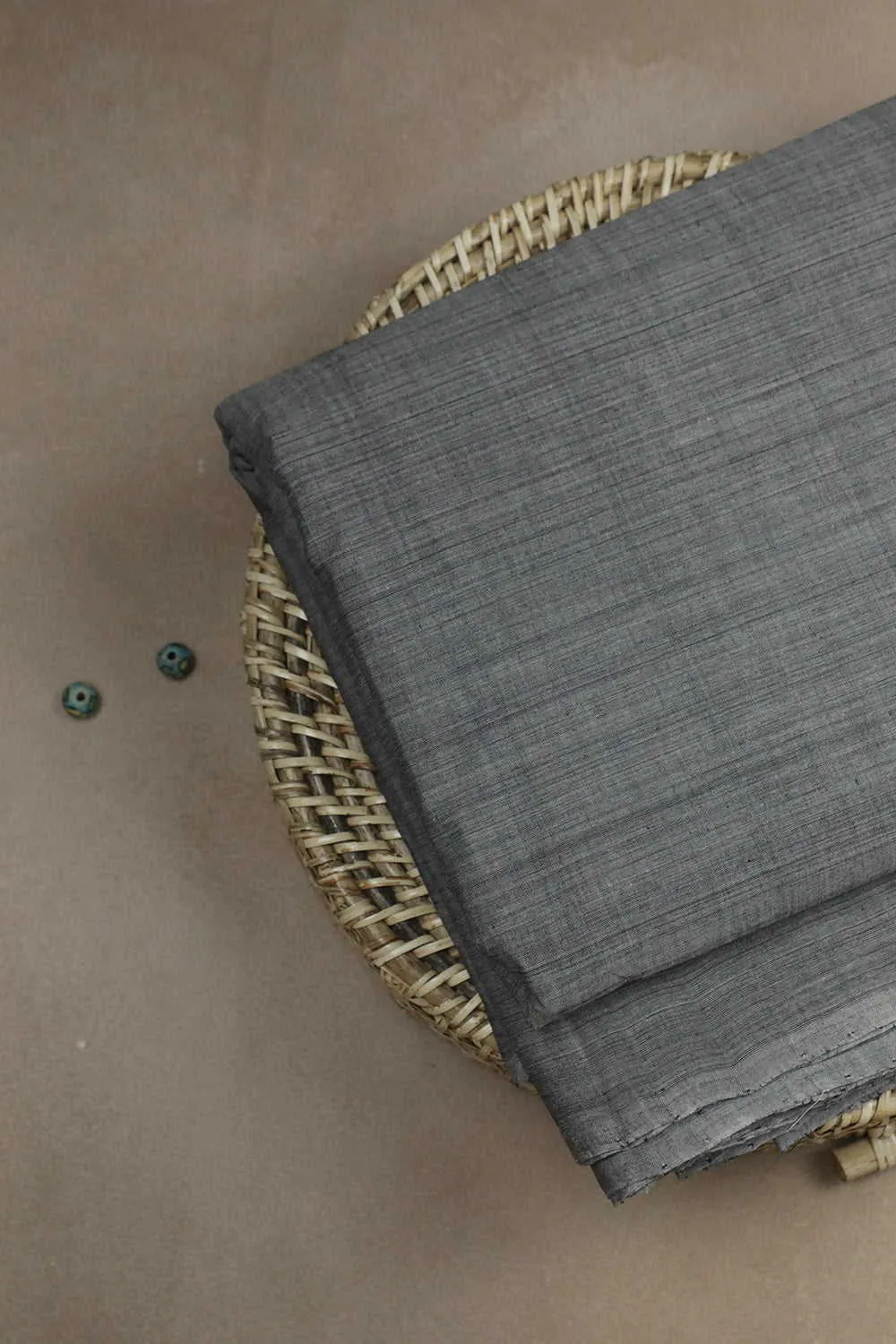 Cement Grey Mangalagiri Cotton Fabric