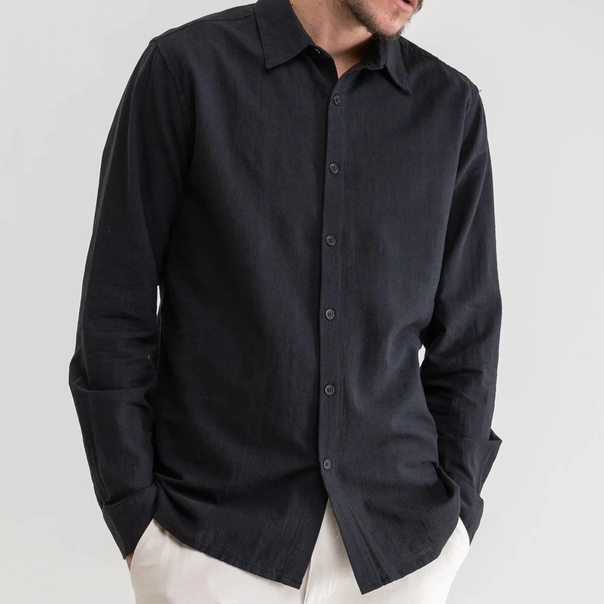 Classic Linen Shirt in Vintage Black