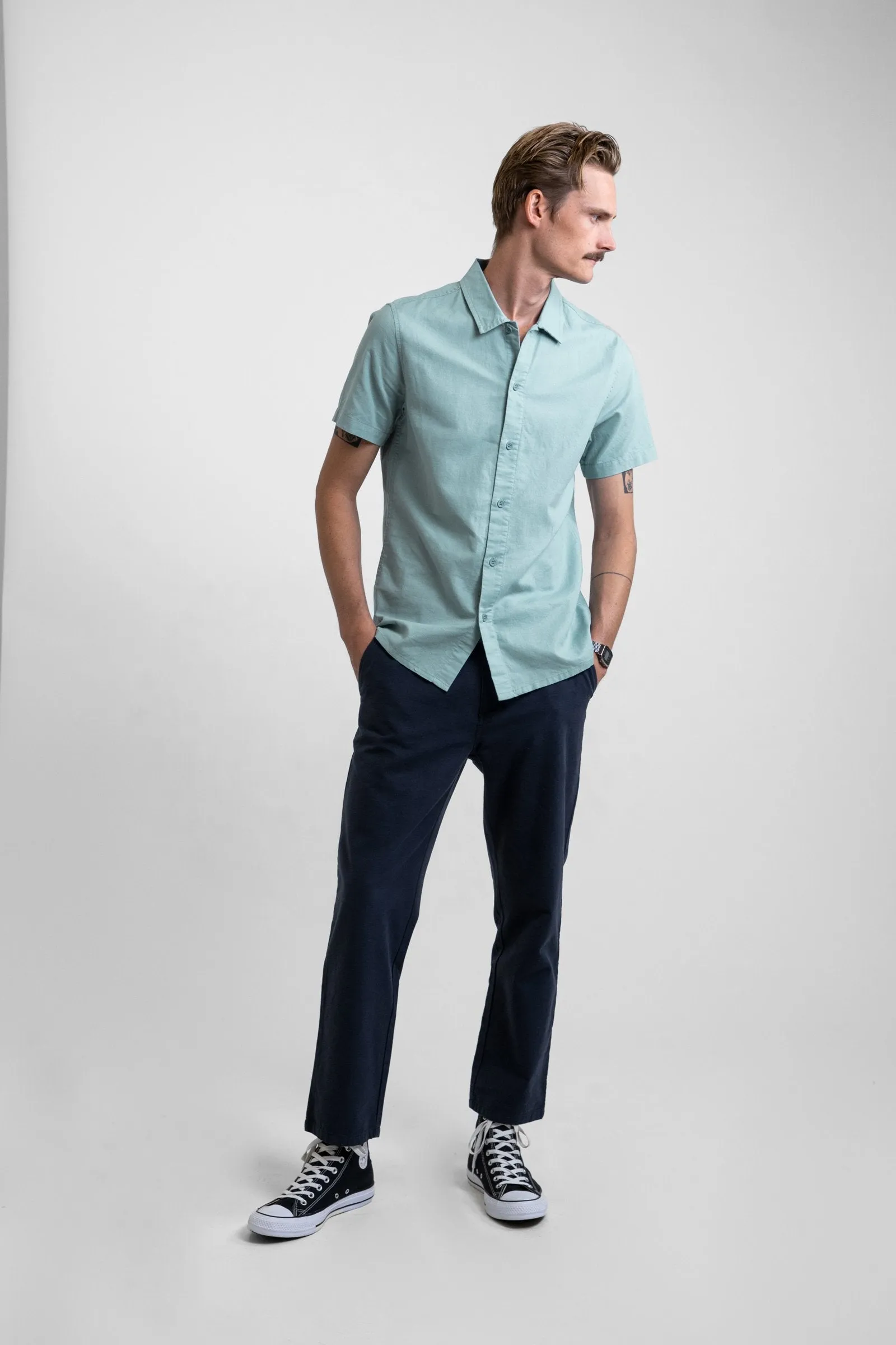 Classic Linen SS Shirt Eucalyptus