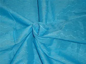 cotton organdy fabric true blue color leno dobby curvy zigzag design 44&quot;