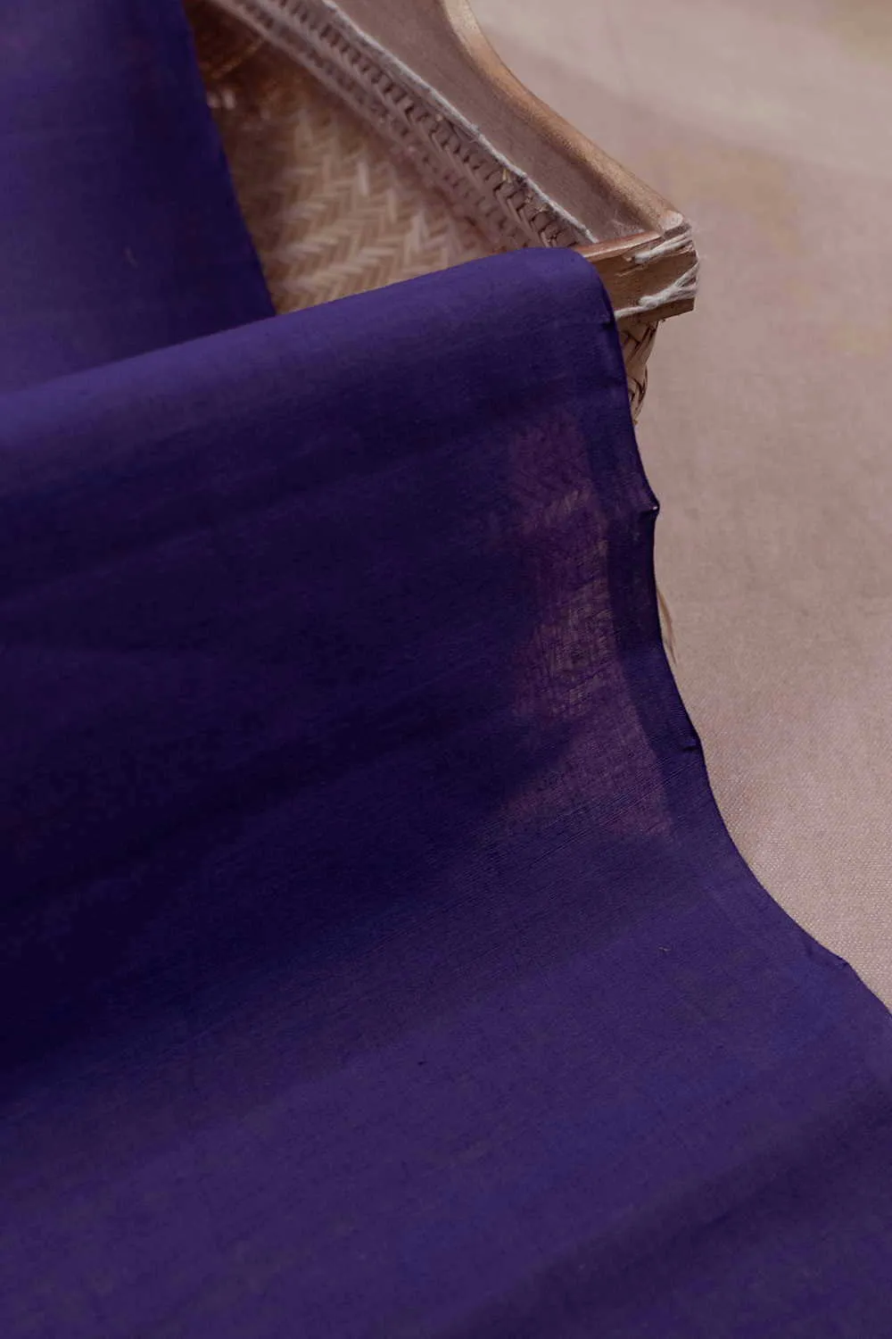 Dark Purple Mangalagiri Cotton Fabric