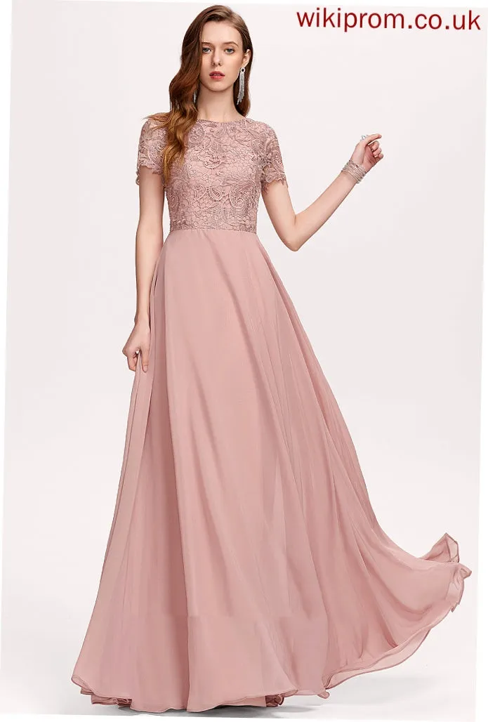 Dresses Round Hadassah Neck Formal Dresses A-line Chiffon