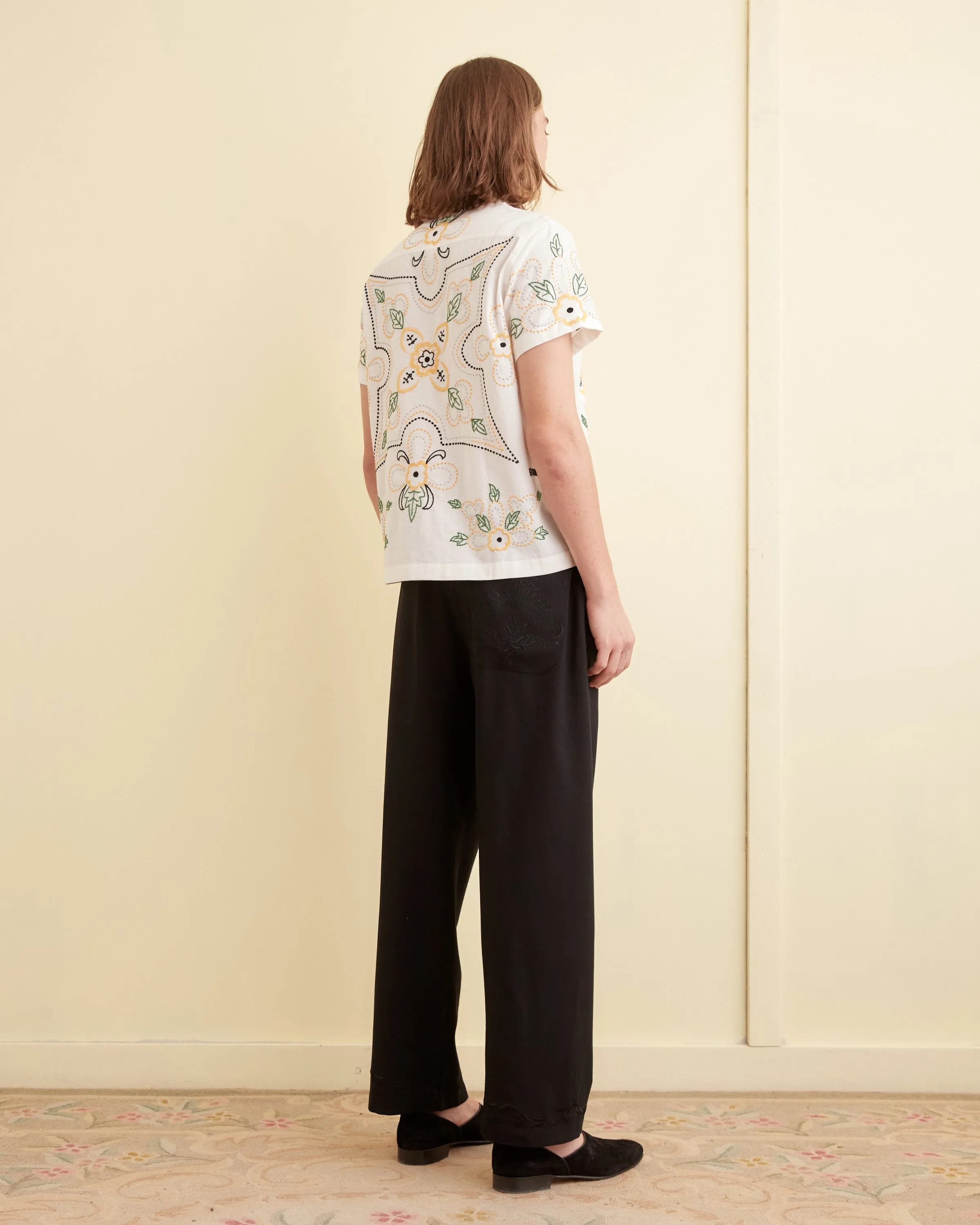 Embroidered Buttercup Short Sleeve Shirt