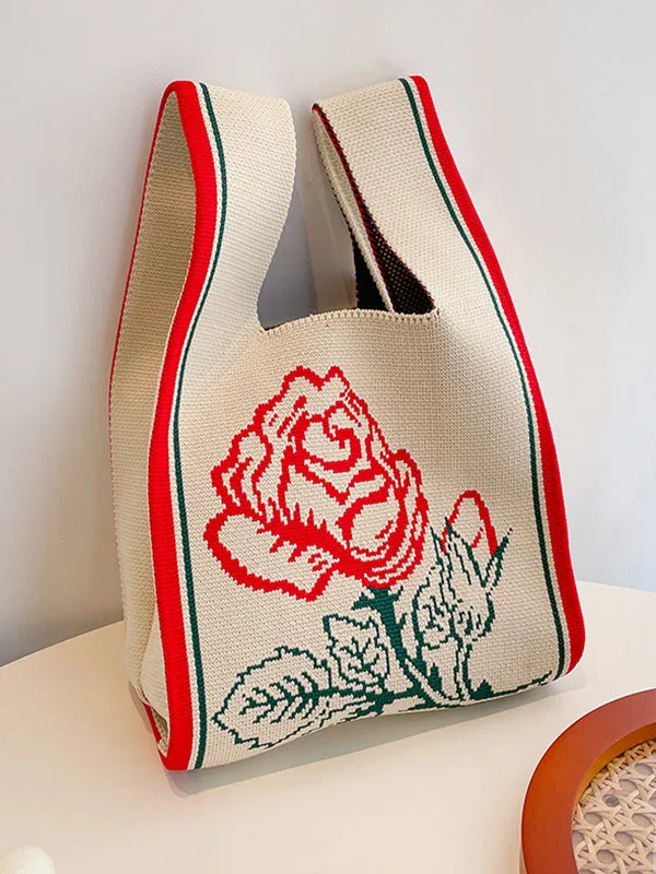 Floral Bags Woven Handbag