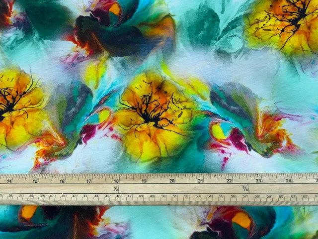 Floral Romance - Digital Faux Silk Cotton