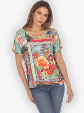 Flower Patch Cap Sleeves Tee