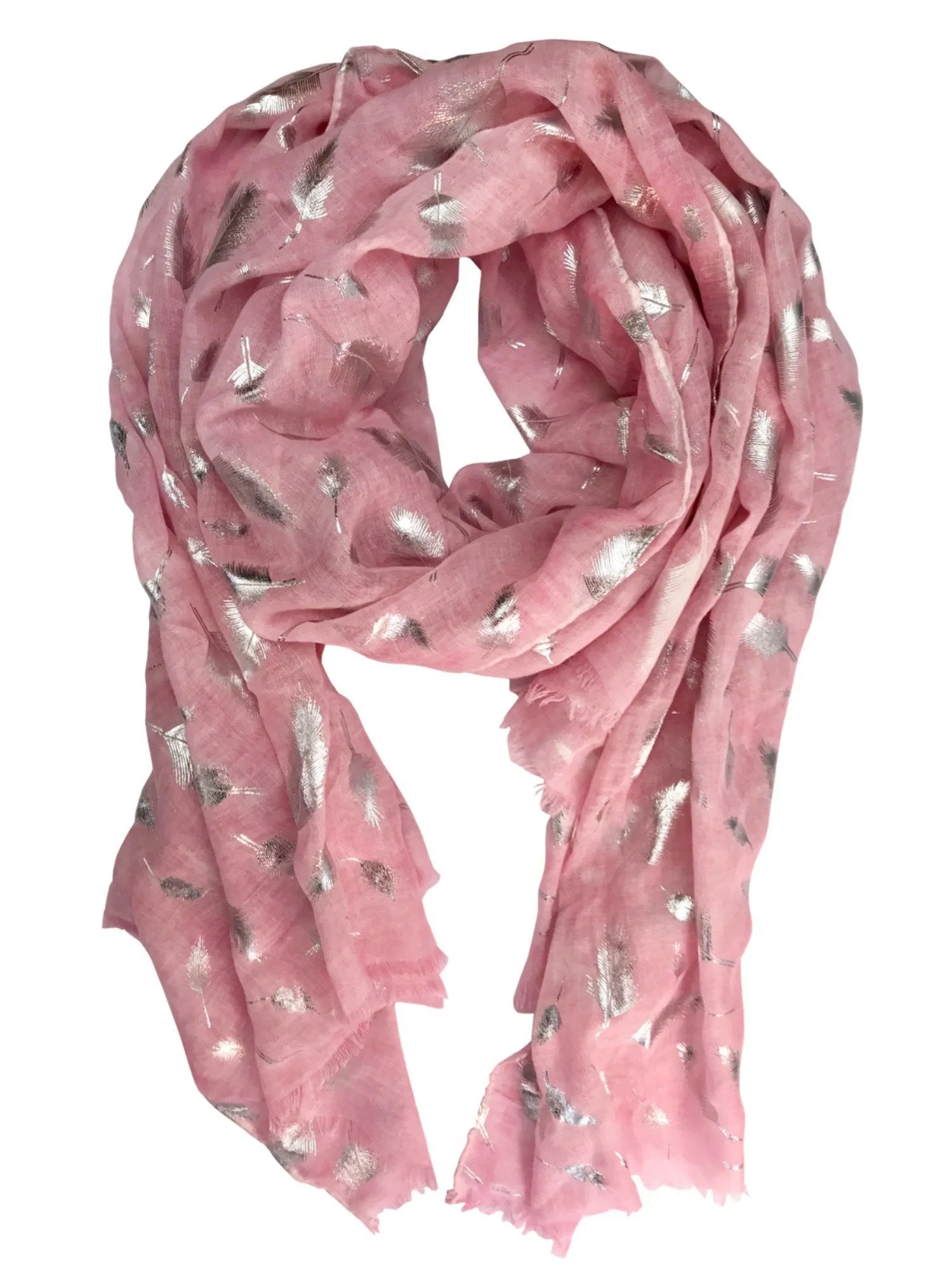 Foil Leaf Scarf | Pink