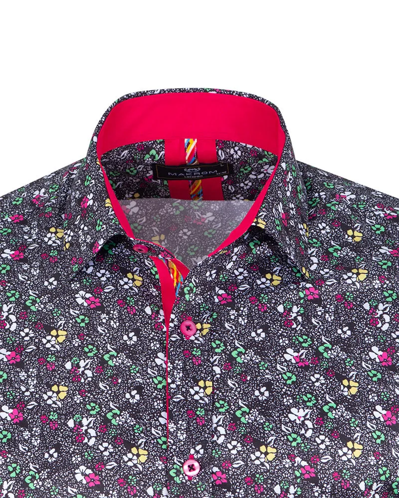 Fuchsia Colourful Floral Print Shirt