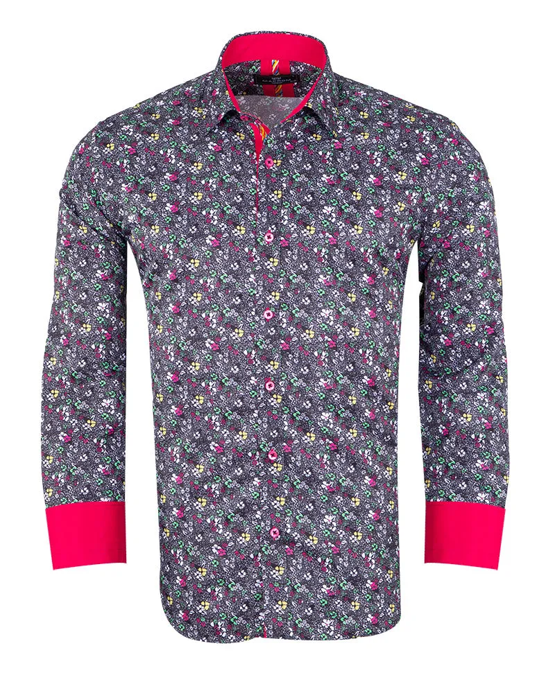 Fuchsia Colourful Floral Print Shirt