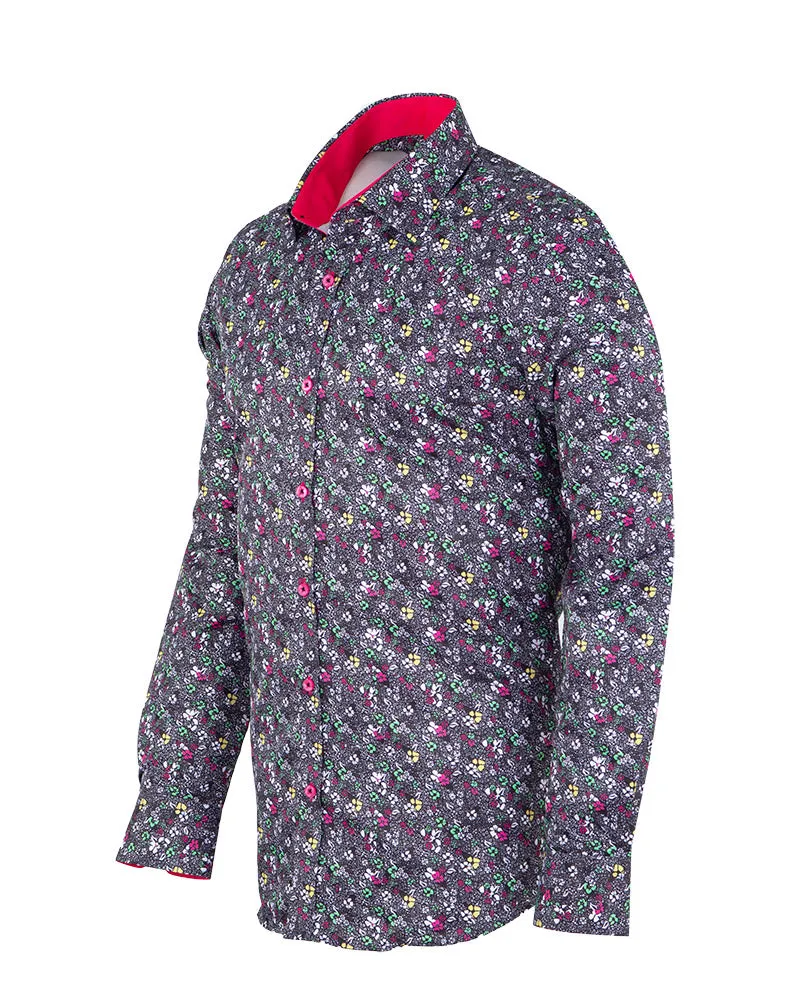 Fuchsia Colourful Floral Print Shirt