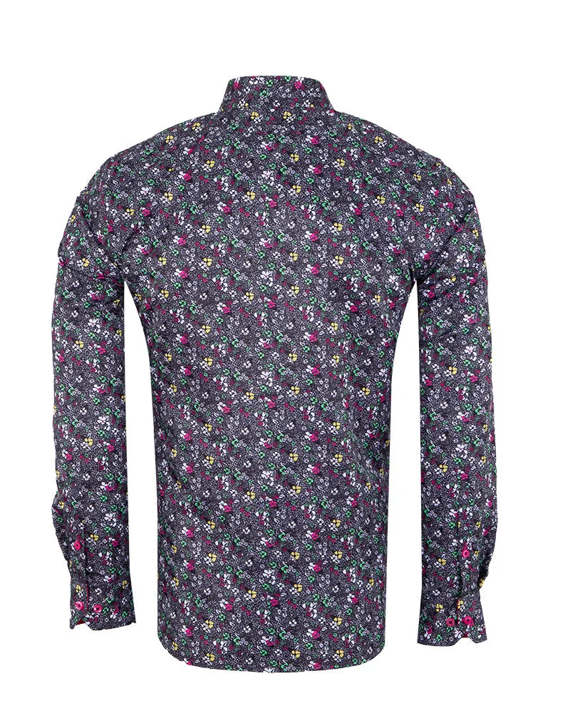 Fuchsia Colourful Floral Print Shirt