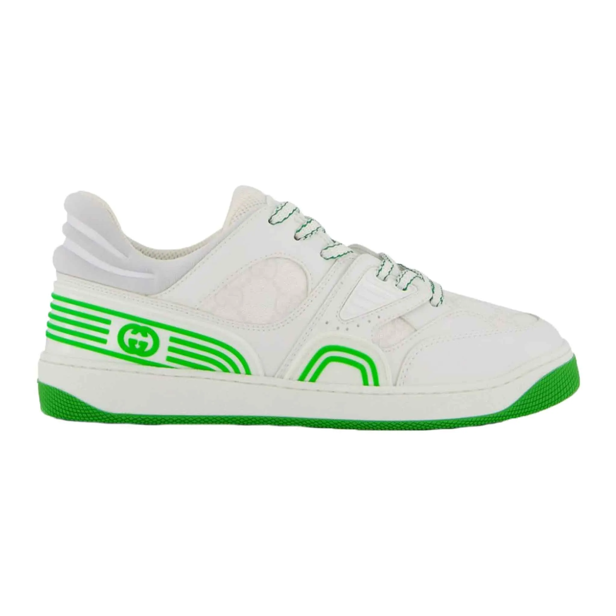 Gucci Baket Low-Top Sneakers in White/Green