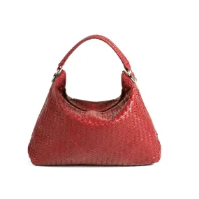 Handmade Woven Original Red Leather Bag