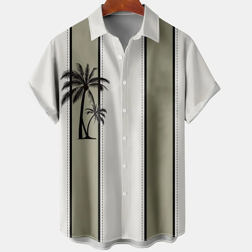 Hawaiian Shirt Men Summer 3d Coconut Tree Printed Shirts For Men Holiday Short Sleeve Beach Tops Tee Shirt Men Oversized Blouse