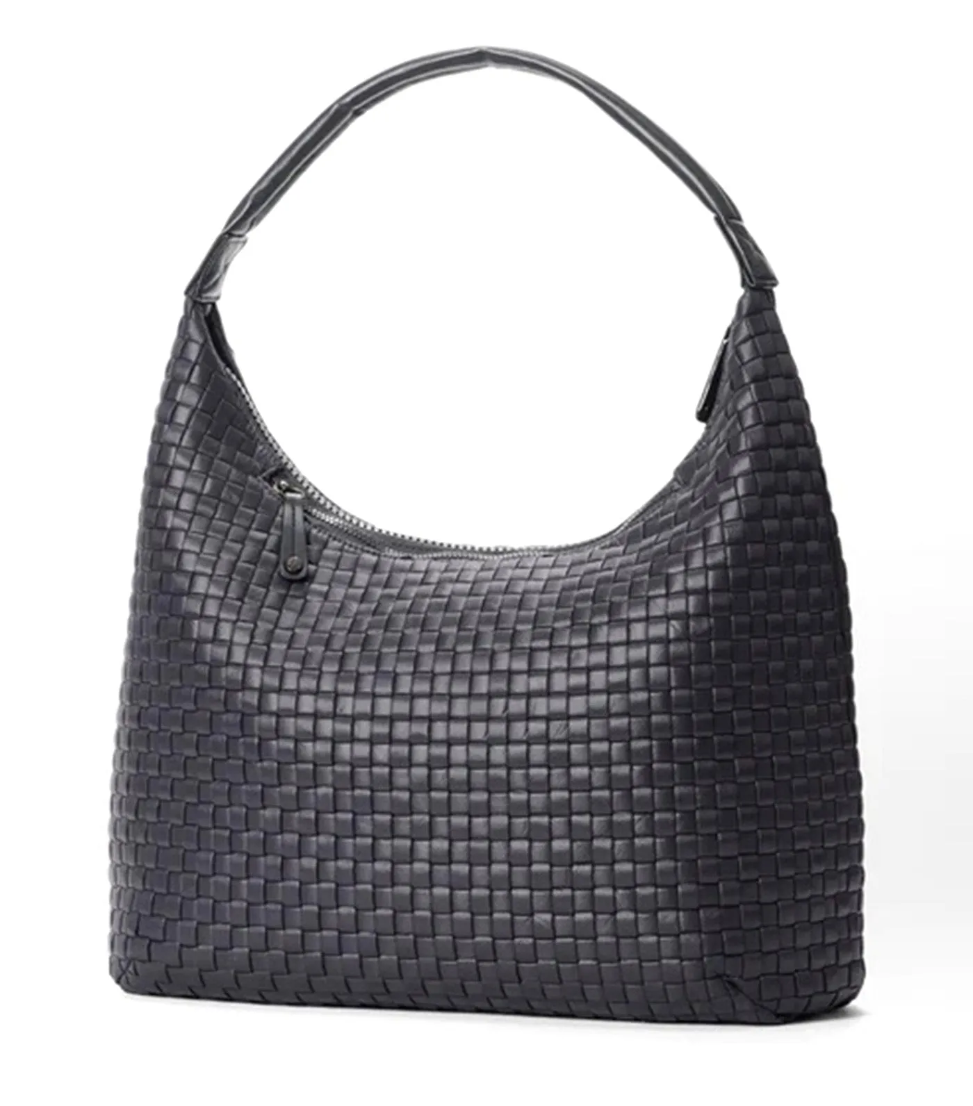 Large Woven Shoulder Bag Black