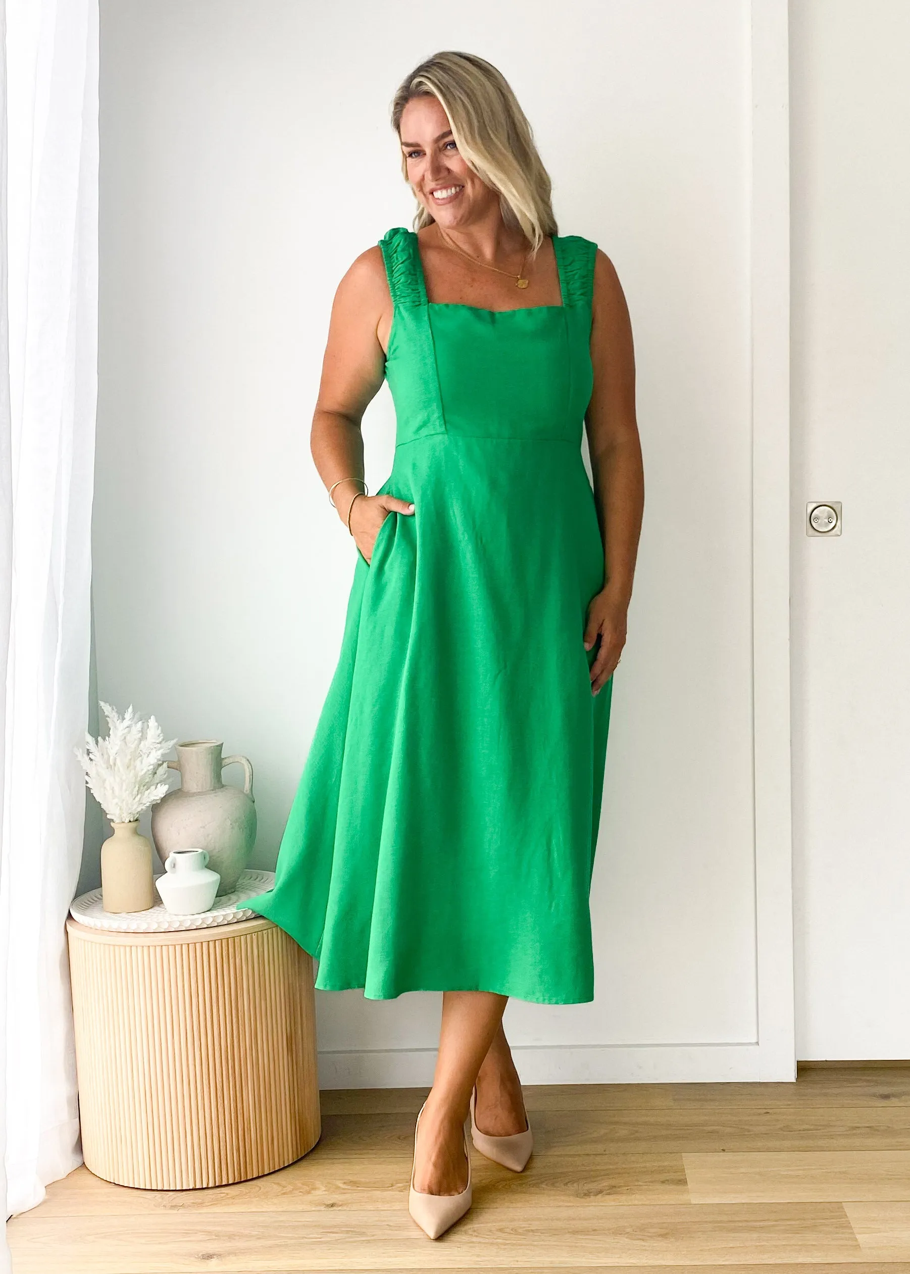 Lila Midi Dress - Green