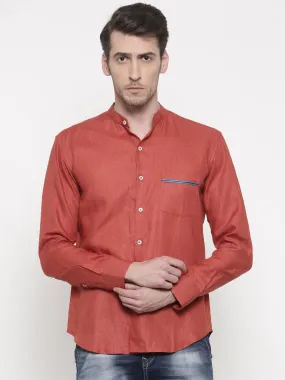 Linen Orange Classic Shirt - MM0670