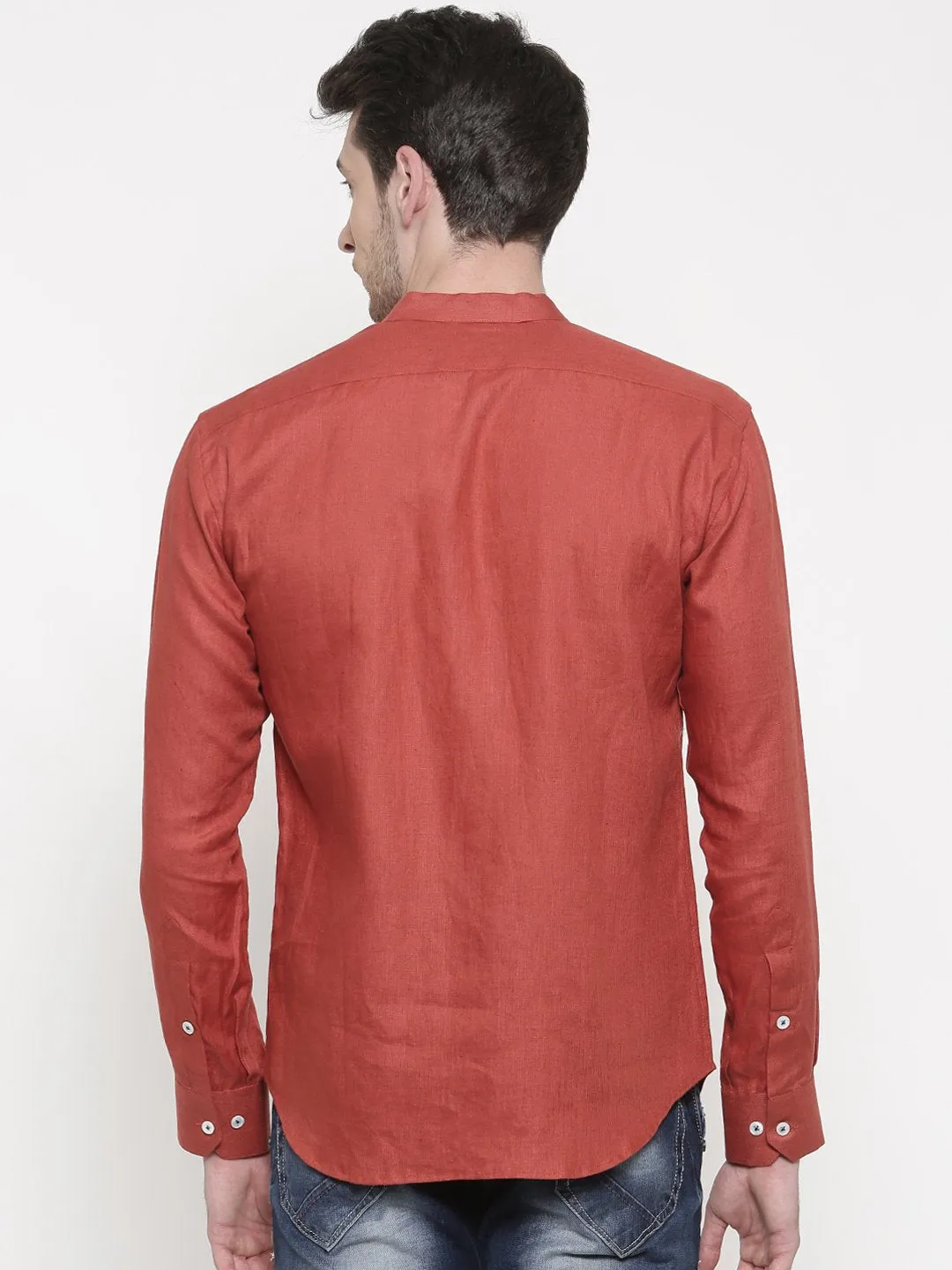 Linen Orange Classic Shirt - MM0670