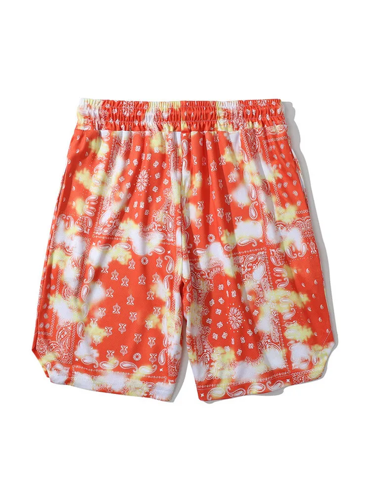 Men's Breathable Print Elastic Waist Beach Shorts