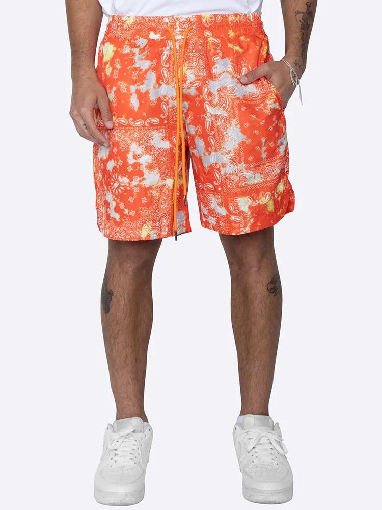 Men's Breathable Print Elastic Waist Beach Shorts