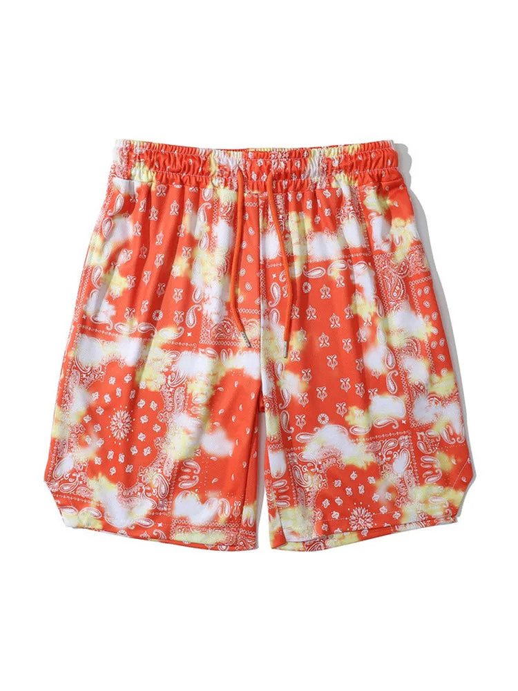 Men's Breathable Print Elastic Waist Beach Shorts