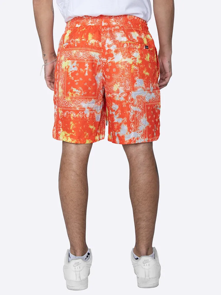 Men's Breathable Print Elastic Waist Beach Shorts