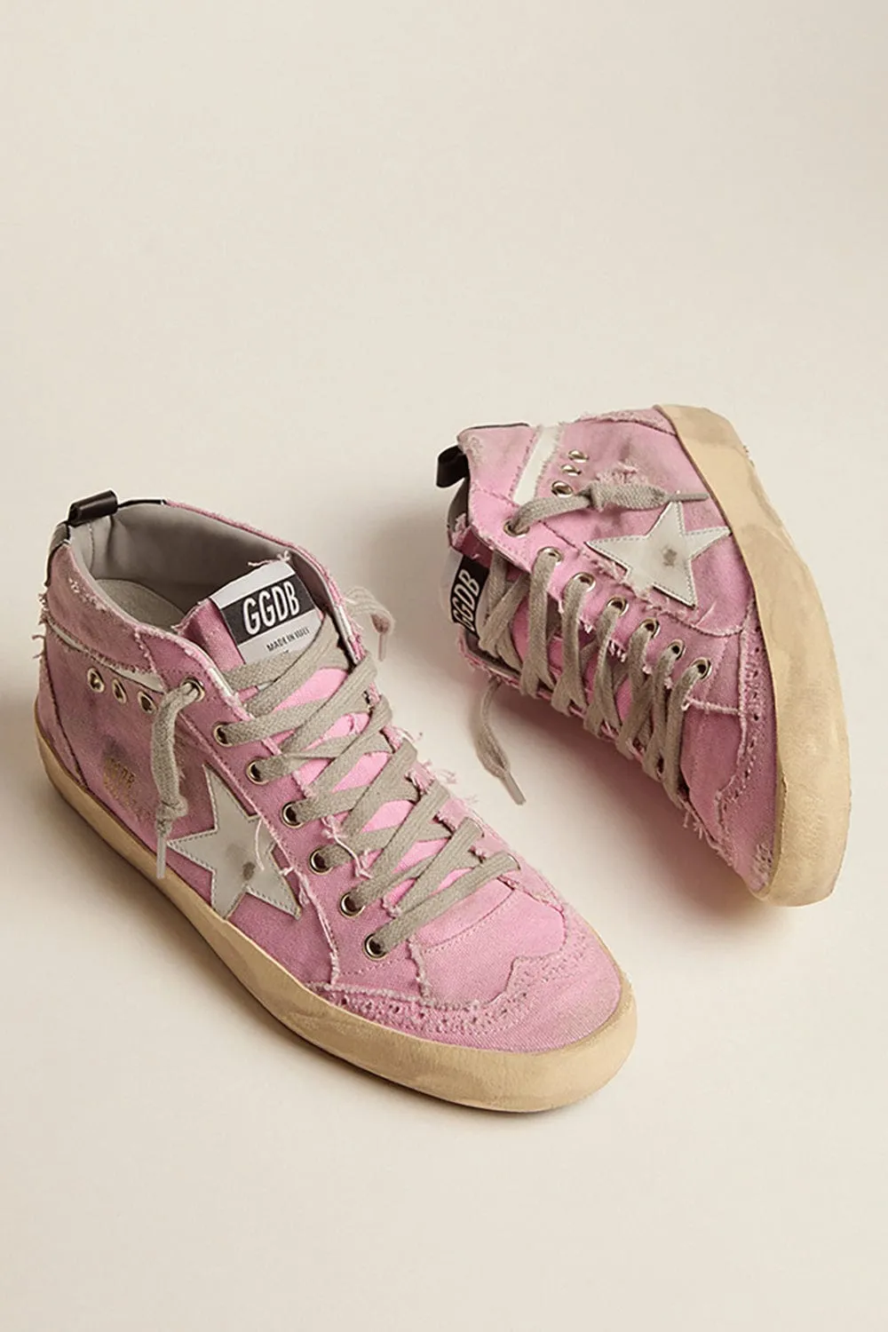 Mid Star Canvas Leather Star Sneakers