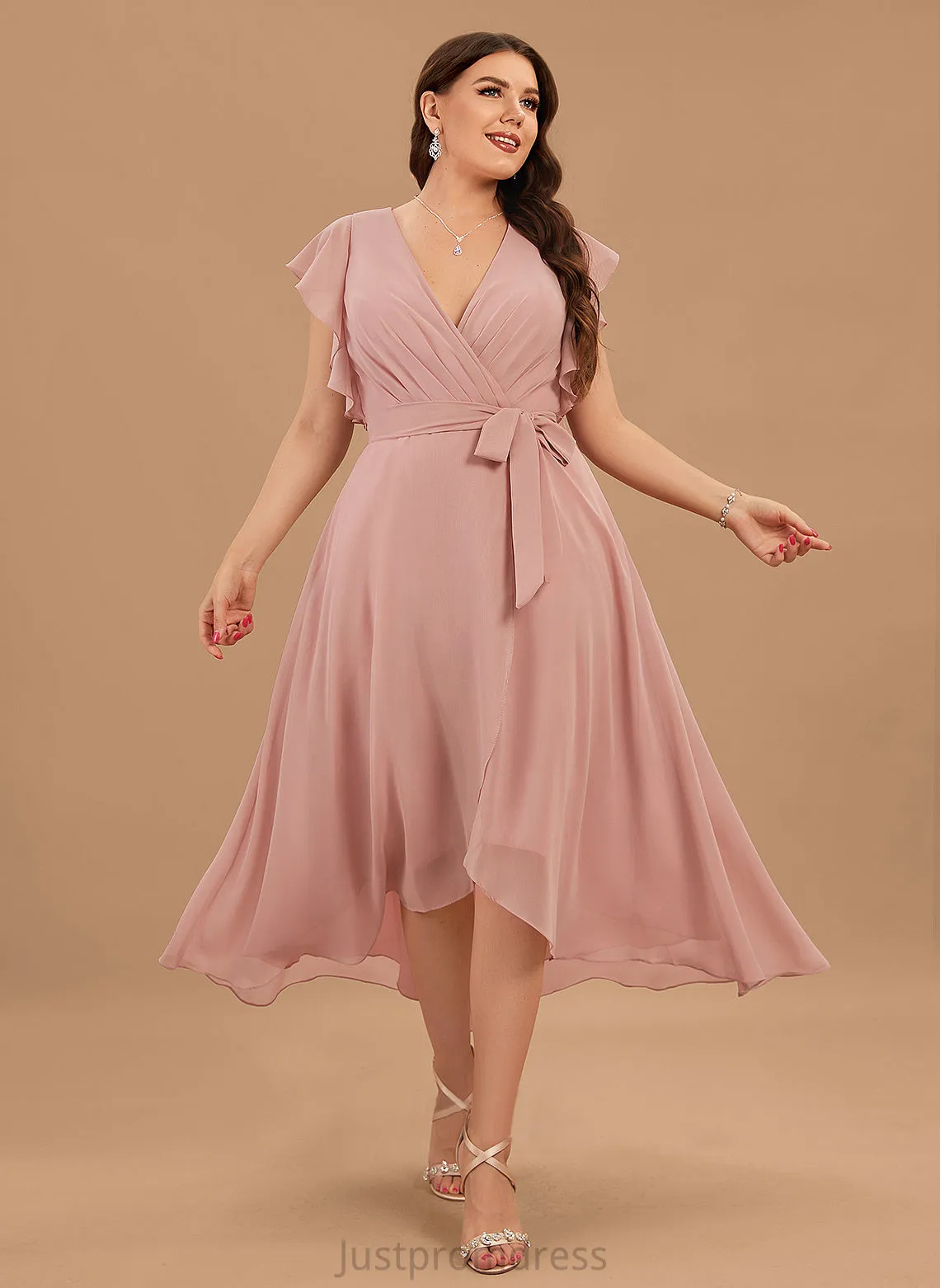 Milagros Chiffon Dresses V-Neck A-line Formal Dresses