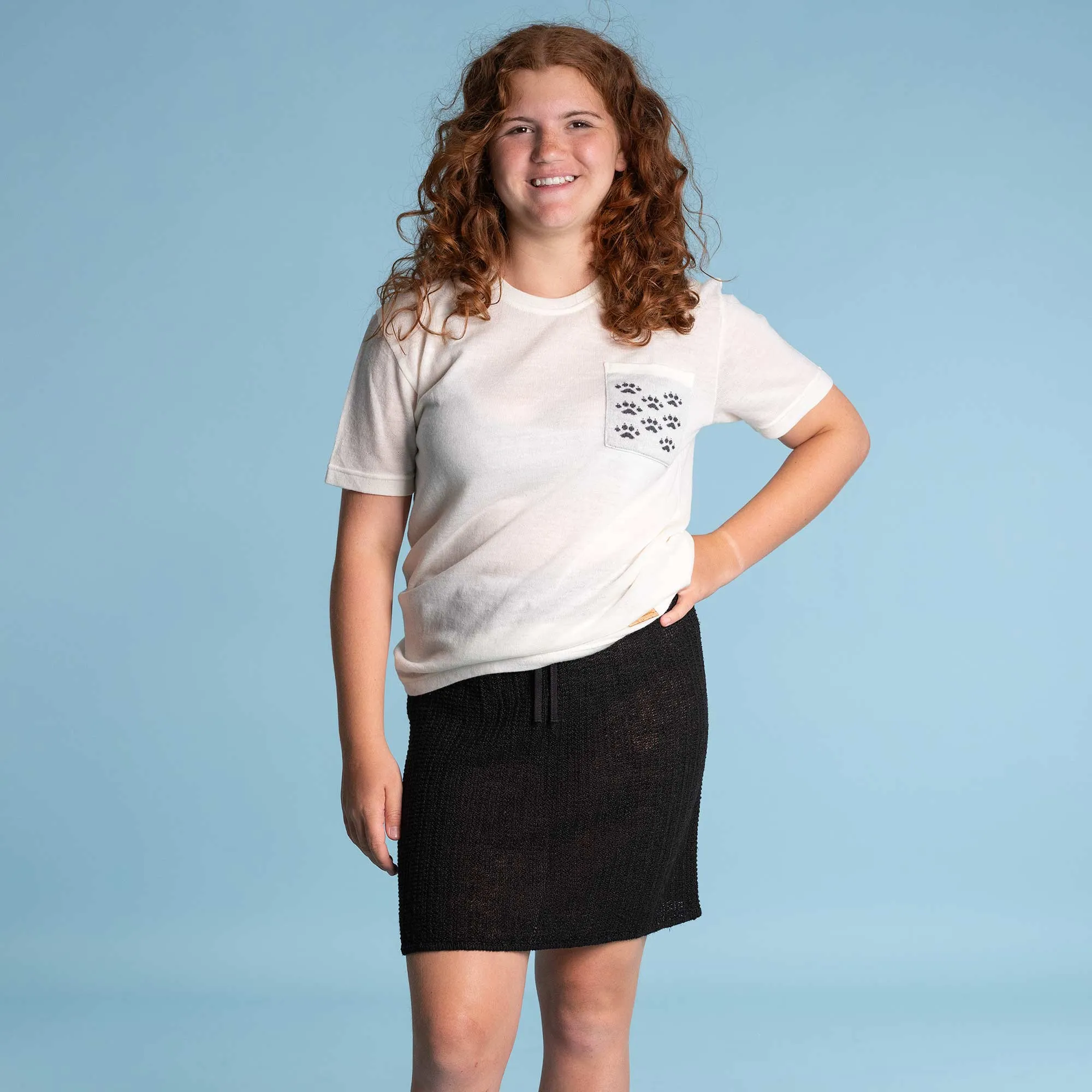 MIMI 100% Organic Linen Knit Short Skirt (Organic Elastic; Plastic-Free; 100% Biodegradable)