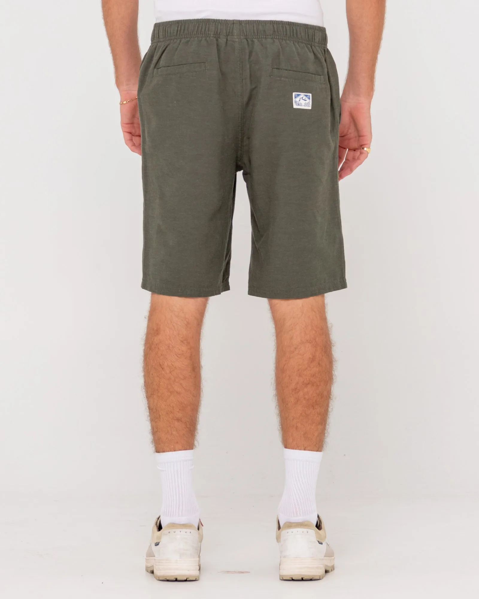 Overtone Elastic Waist Linen Short