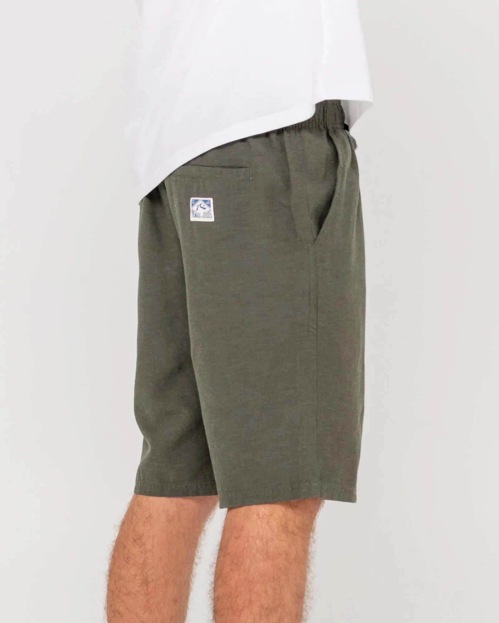 Overtone Elastic Waist Linen Short