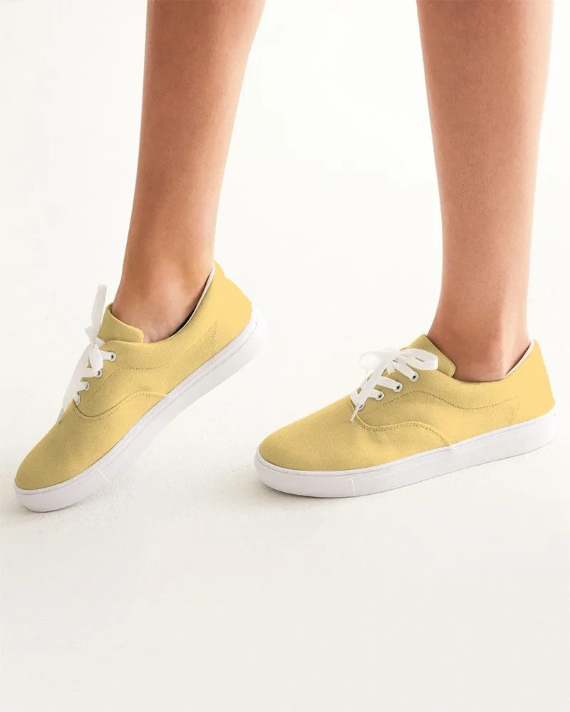 Pastel Orange Yellow Women's Canvas Sneakers | Women's | Bright Pastel Orange Yellow | C0M15Y60K0