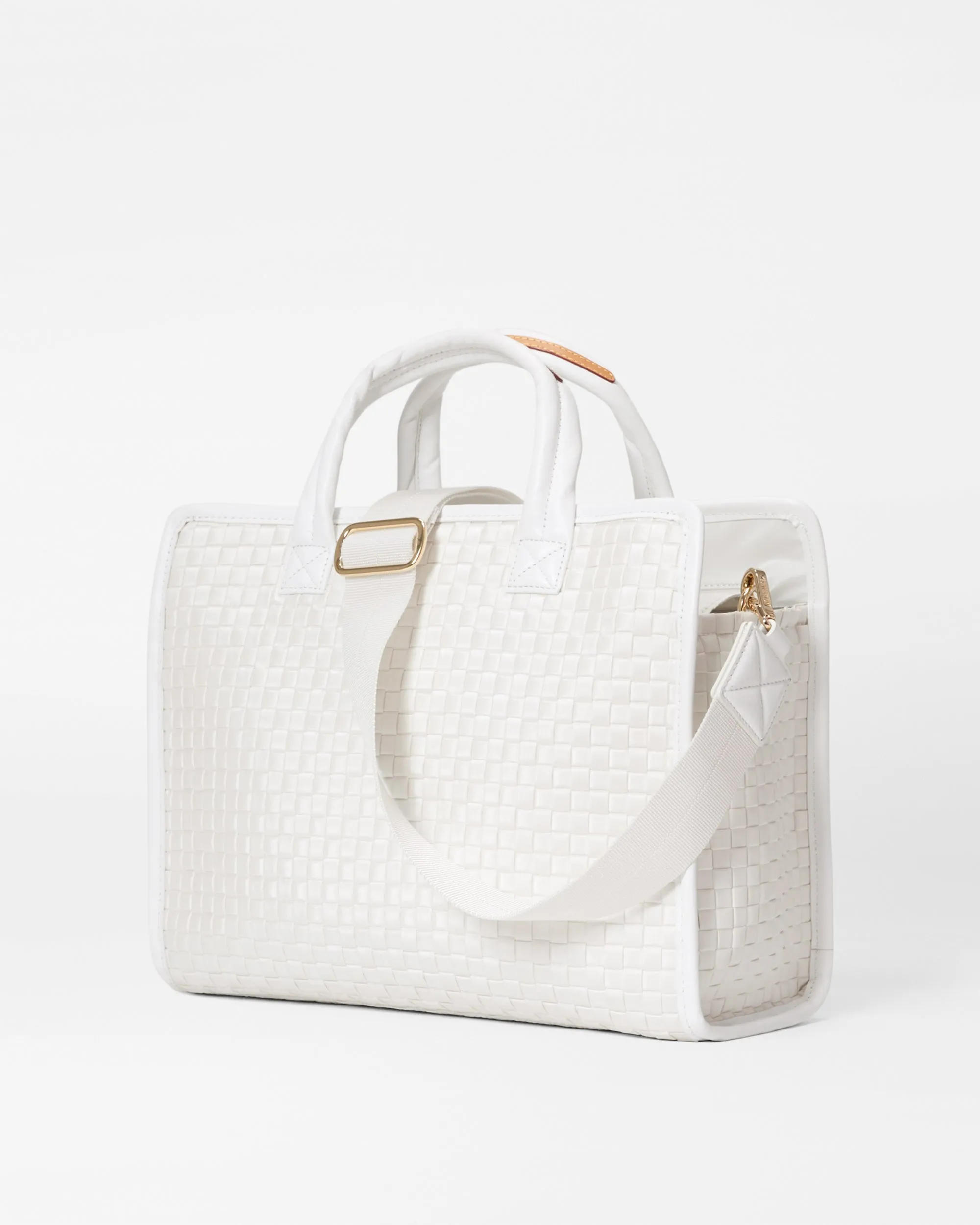 Pearl Metallic Medium Woven Box Tote