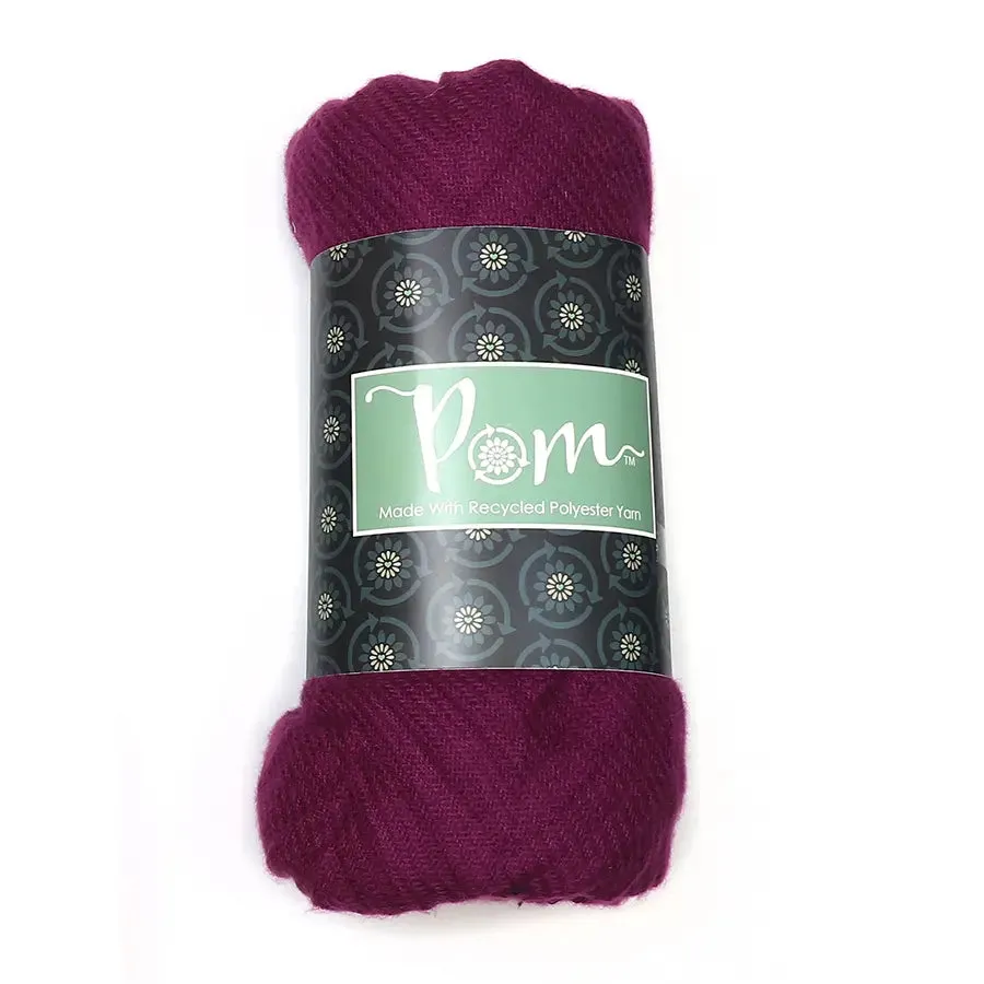 POM One Size Dark Magenta Herringbone Pleat Scarf