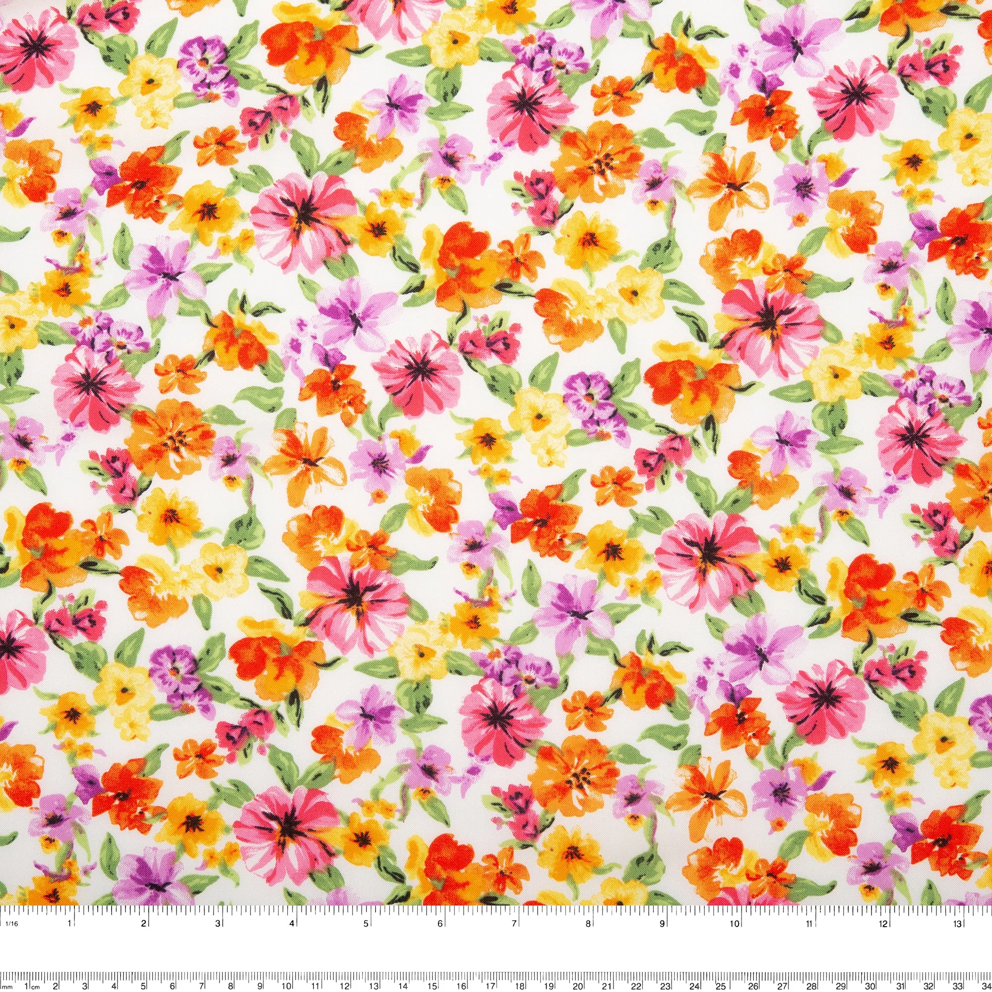 Printed rayon - AMANDA - Pink and Orange