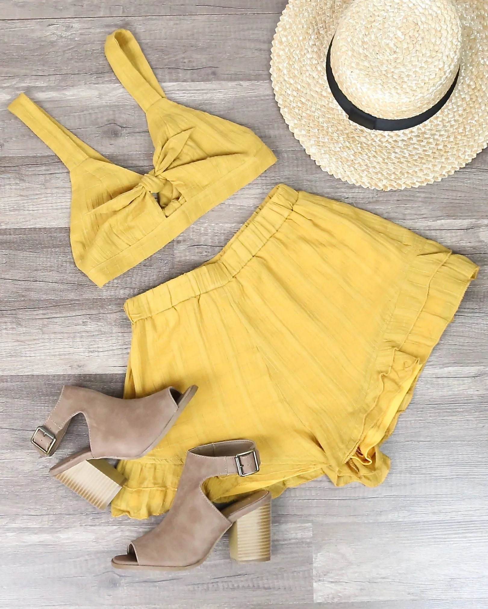 Reverse - Mustard Linen Two Piece Set